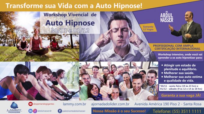 2° Curso De Auto Hipnose Dia 30/11 E 01/12 De 2018